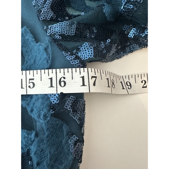 Tadashi Shoji Maxi Dress Women's Size 8 Floral Sequin Long Sleeve Stretch Cóctel - Picture 5 of 13